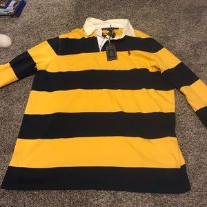 Ralph Lauren Polo - Long Sleeve - Yellow/Blue XL
